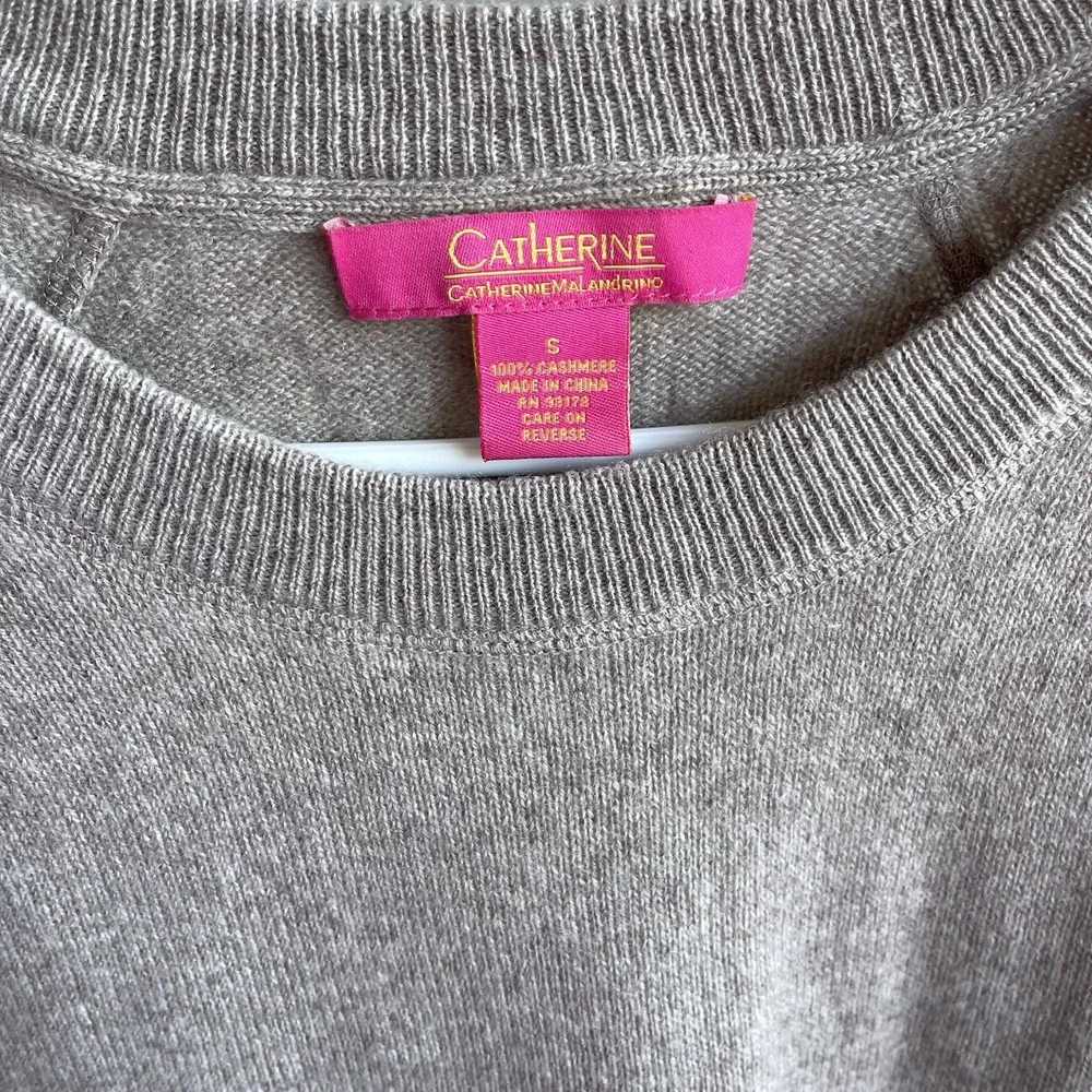 Catherine Malandrino 100% Cashmere Sweater Womens Small Brown Tunic Neutral Luxe